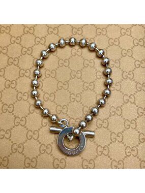Gucci Ball Chain Bracelet 925 Sterling Silver